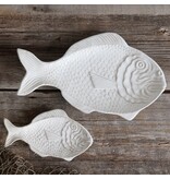 Harman Harman Fish True Ocean White Stoneware Serving Plate, 2 pieces