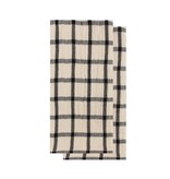 Harman Harman Checkered Kitchen towel, Black/Beige, set of 2