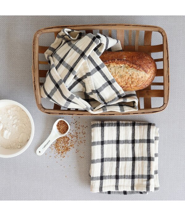 Harman Harman Checkered Kitchen towel, Black/Beige, set of 2