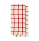 Harman Harman Checkered Kitchen towel, Red/Beige, set of 2