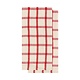 Serviette de cuisine à carreaux rouge/beige, ens/2