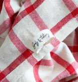 Harman Harman Checkered Kitchen towel, Red/Beige, set of 2