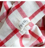 Harman Harman Checkered Kitchen towel, Red/Beige, set of 2