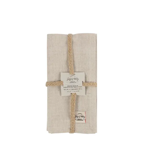 Harman Serviette de table tissé "Bistro" beige/gris, ens/4 de Harman