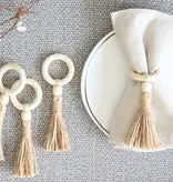 Harman Harman Tassel Napkin Ring Natural, Set of 4