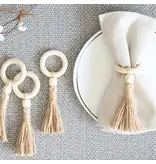 Harman Harman Tassel Napkin Ring Natural, Set of 4