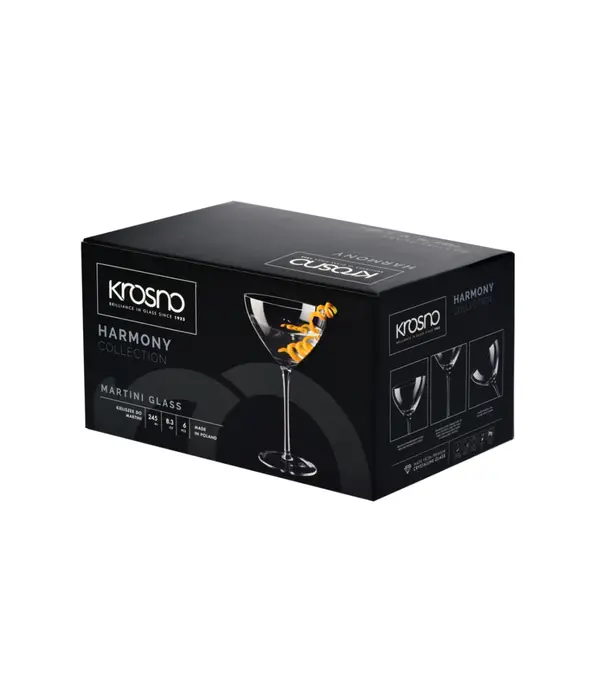 Krosno Verres à martini "Harmony" 245ml, Ens/6 de Krosno