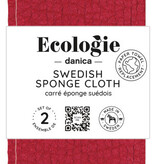 Danica Ecologie Red Carmine Swedish Dishcloths, Set of 2