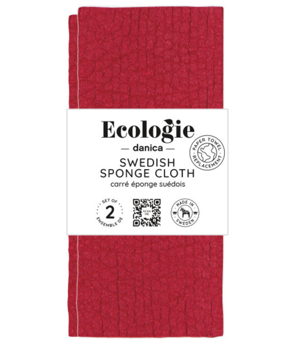 Danica Heirloom Carré éponge rouge carmine, ens/2 de Danica Ecologie