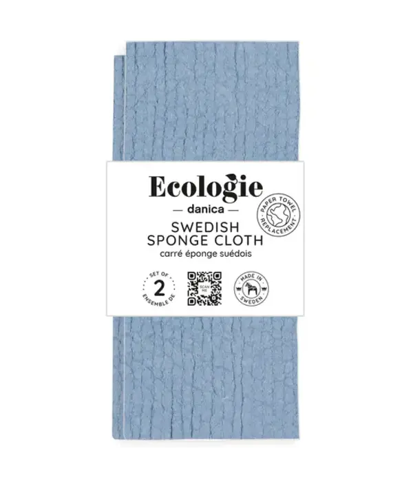 Carré éponge suédois bleu, ens/2 de Danica Ecologie