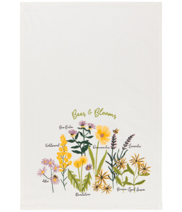Now Designs Linges à vaisselle "Bees & Blooms", ens/3 de Now Designs