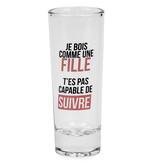 Set of 4 shot glasses with messages