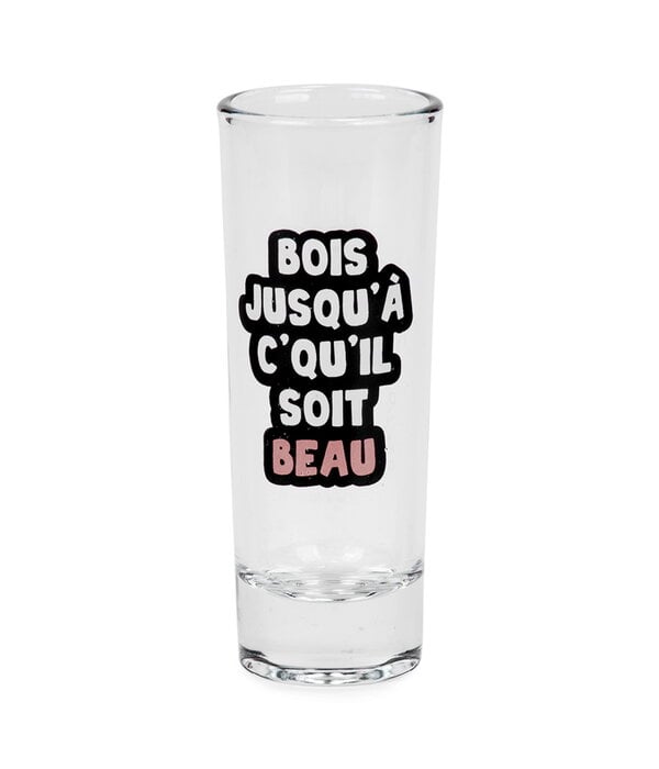 Set of 4 shot glasses with messages