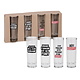 Set of 4 shot glasses with messages