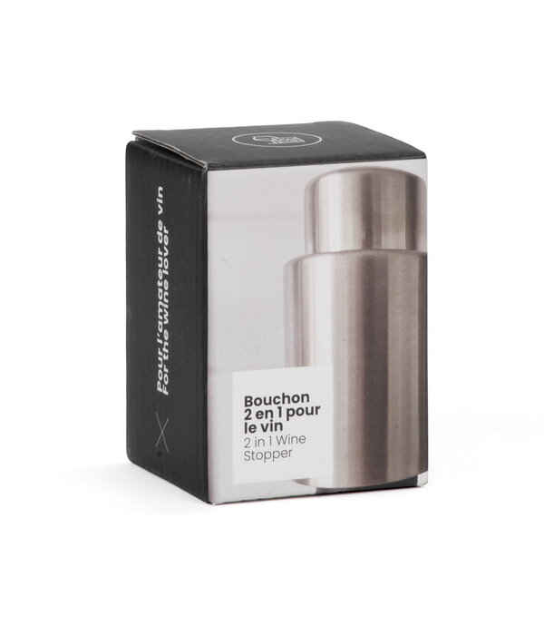 2-in-1 metal stopper for wine