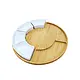Large Round Wooden Serving Tray With Bowls