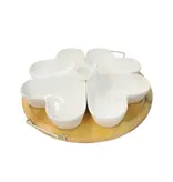 Round Serving Tray with Heart-Shaped Bowls