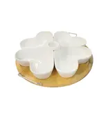 Round Serving Tray with Heart-Shaped Bowls