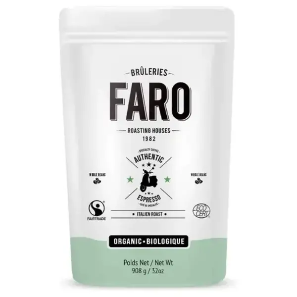 Brûlerie Faro Organic Authentic Whole Beans Coffee 908g