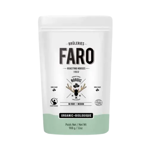 Faro Café en grains biologique "Mélange Nordique" 908g de la Brûlerie Faro