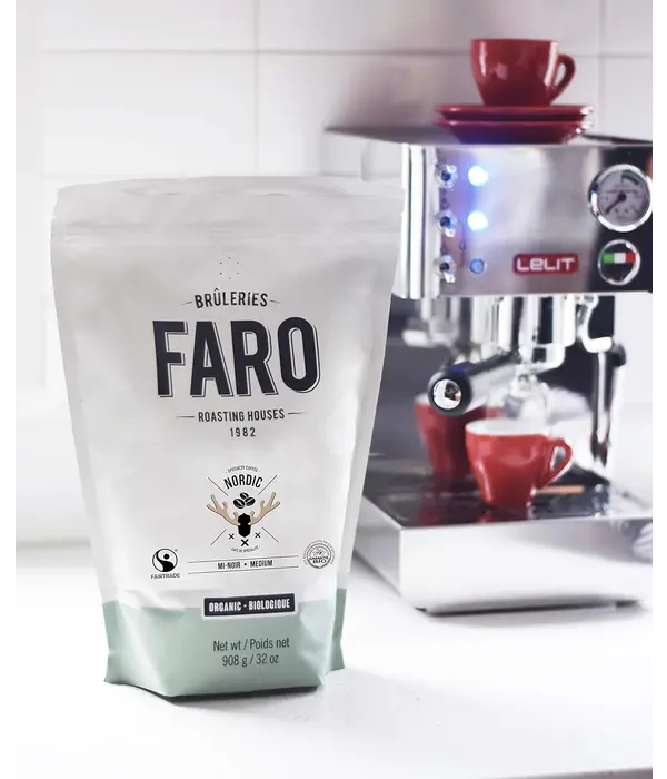 Faro Café en grains biologique "Mélange Nordique" 908g de la Brûlerie Faro