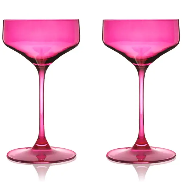 Viski Bay Pink Cocktail Glasses, Set of 2