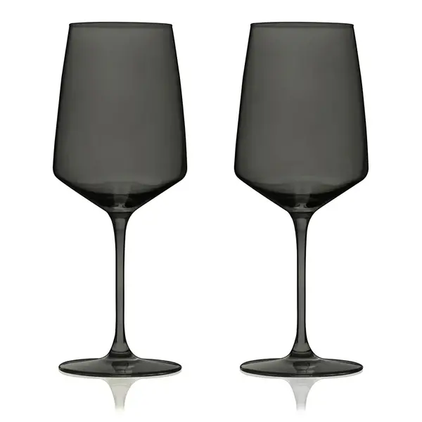 Viski Smoke Gray Wine Glasses, Set of 2