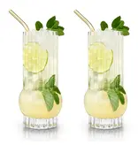 Viski Verres highball en cristal "Art Deco", Ens/2 de Viski
