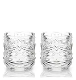 Viski Viski Tiki Crystal Glasses 12oz, Set of 2