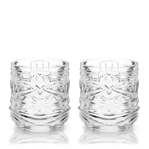 Viski Viski Tiki Crystal Glasses 12oz, Set of 2