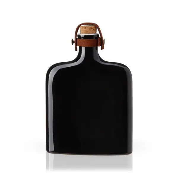 Viski "Nautilus" Black Ceramic Flask