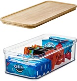 iDesign Rosanna Pansino Clear Bin with Natural Wood Lid, 6x12.5"