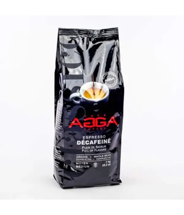Agga Decaffeinated Espresso Whole Coffee Beans 1 kg