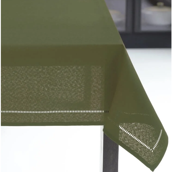 Harman Hemstitch Table Cloth 60x120, Olive Green