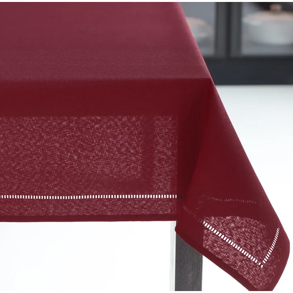 Harman Hemstitch Table Cloth 60x90, Red Wine