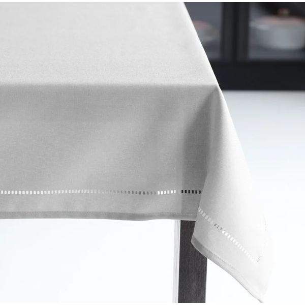 Harman Hemstitch Table Cloth 52x70, Light Grey