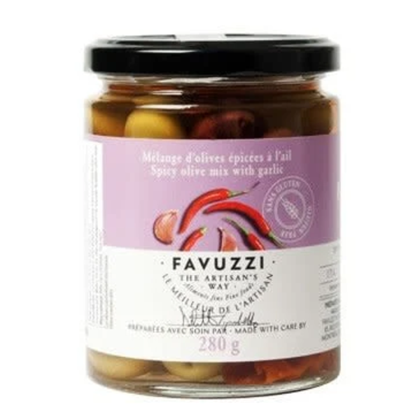 Favuzzi Spicy Olive Mix with Garlic 280g