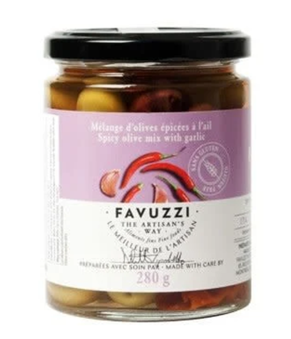 Favuzzi Olives Épicées à L'ail 280g de Favuzzi