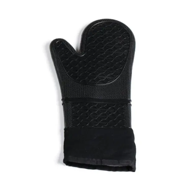 Cool Touch 15" Black Silicone & Cotton Oven Mitt