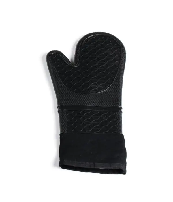 Cool Touch 15" Black Silicone & Cotton Oven Mitt