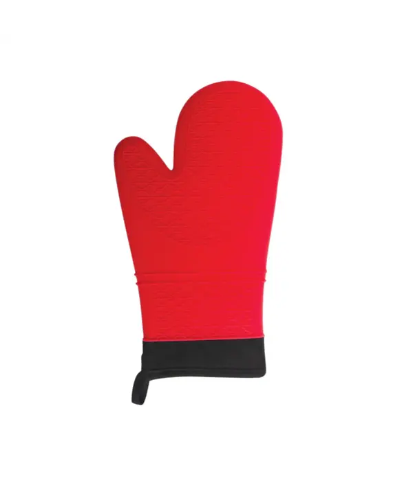 Cool Touch 13" Red Silicone & Cotton Oven Mitt