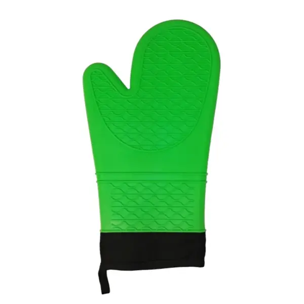 Cool Touch 13" Green Silicone & Cotton Oven Mitt