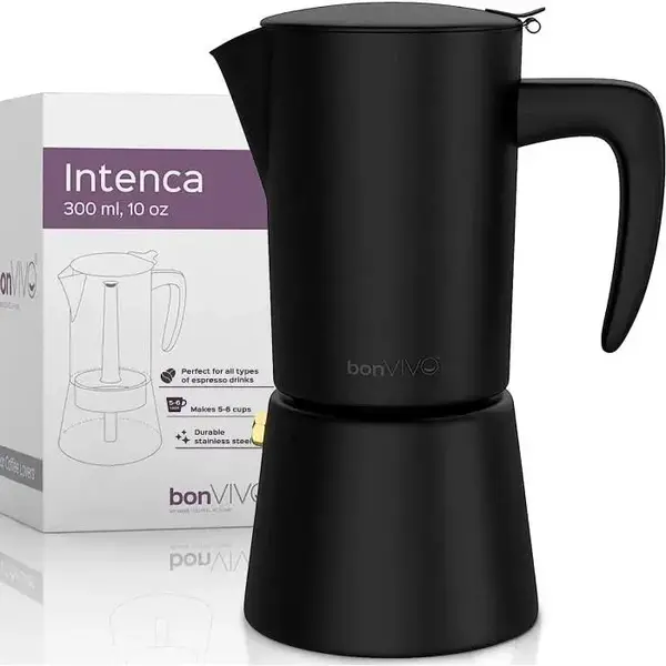 BonVivo Black Intenca Stovetop Espresso Maker, 300ml