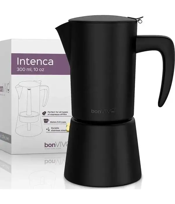 BonVivo Black Intenca Stovetop Espresso Maker, 300ml
