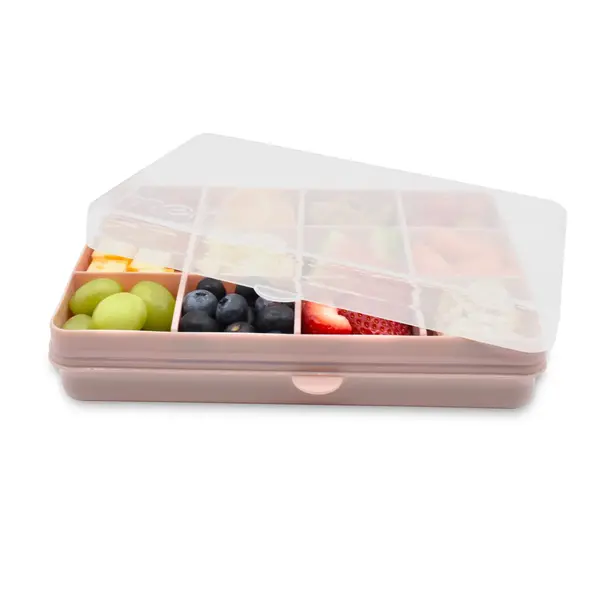 Melii "Snackle" Container Gray/Pink