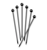 Final Touch Final Touch  Black Chrome Stainless Steel Cocktail Picks, Set of 6