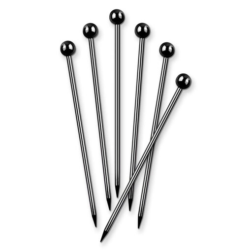 Final Touch Final Touch  Black Chrome Stainless Steel Cocktail Picks, Set of 6