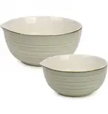 Sage green ceramic bowls, set of 2