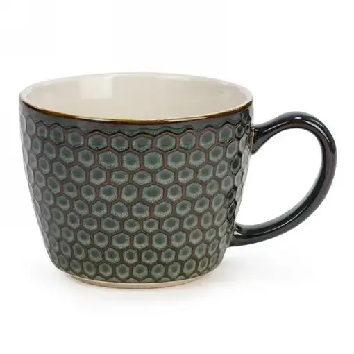 Tasse motif ruche d'abeille, Vert