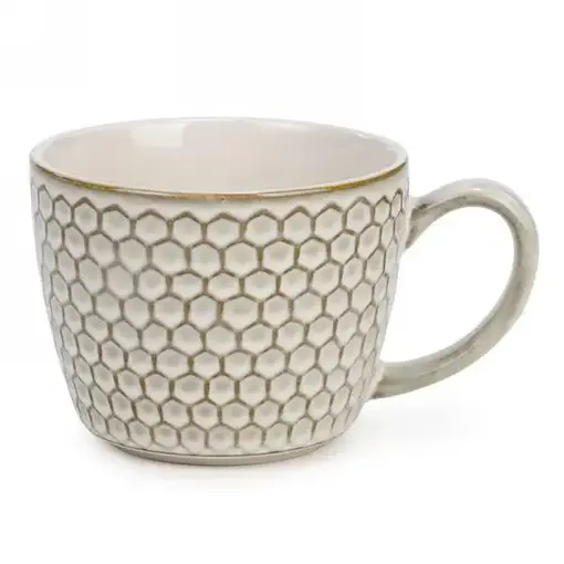 Beehive patterned cup, Cream